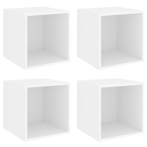 vidaXL Armoires murales 4 pcs Blanc 37x37x37 cm Bois d&rsquo;ing&eacute;nierie
