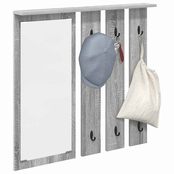 vidaXL Porte-manteau mural avec &eacute;tag&egrave;re Sonoma gris 84 x 10 x 80 cm