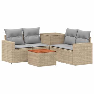 vidaXL Ensemble de Canap&eacute;s 6 pc Beige et Gris clair