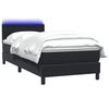 vidaXL Sommier &agrave; lattes de lit avec matelas et LED noir 90x210 cm velours