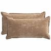 vidaXL Housse de coussin 2 pc HOUTEN Marron 40 x 80 cm Tissu Chenille