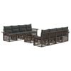 vidaXL Ensemble de canap&eacute; de jardin 9 pc Gris polyrotin