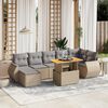vidaXL Salon de jardin avec coussins 8 pcs beige r&eacute;sine tress&eacute;e