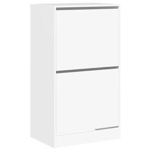 vidaXL Armoire &agrave; chaussures 2 tiroirs rabattables blanc 60x42x108 cm