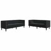 vidaXL Canap&eacute; de salon 2 pc Noir Velours