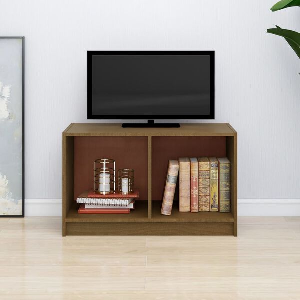 vidaXL Meuble TV Marron miel 70x33x42 cm Bois de pin massif
