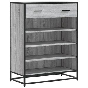 vidaXL Meuble &agrave; chaussures sonoma gris bois d'ing&eacute;nierie et m&eacute;tal