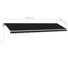vidaXL Auvent automatique capteur de vent et LED 600x300 cm Anthracite