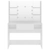 vidaXL Table de maquillage avec éclairage LED 100x40x135 cm MDF Blanc