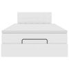 vidaXL Cadre de lit ottoman et matelas blanc pur 120x200 cm similicuir