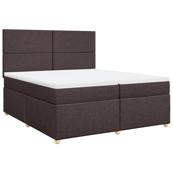 vidaXL Sommier &agrave; lattes de lit avec matelas Marron fonc&eacute; 200x200 cm