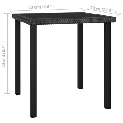 vidaXL Ensemble à manger de jardin 5 pcs Résine tressée Noir