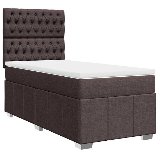 vidaXL Sommier &agrave; lattes de lit avec matelas Marron fonc&eacute; 90x200 cm