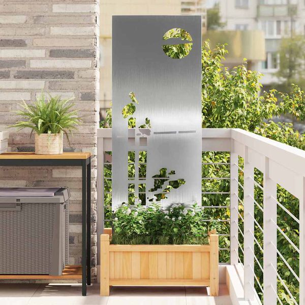 vidaXL &Eacute;cran de confidentialit&eacute; de jardin Fretwork Argent&eacute; 50 x 140 cm