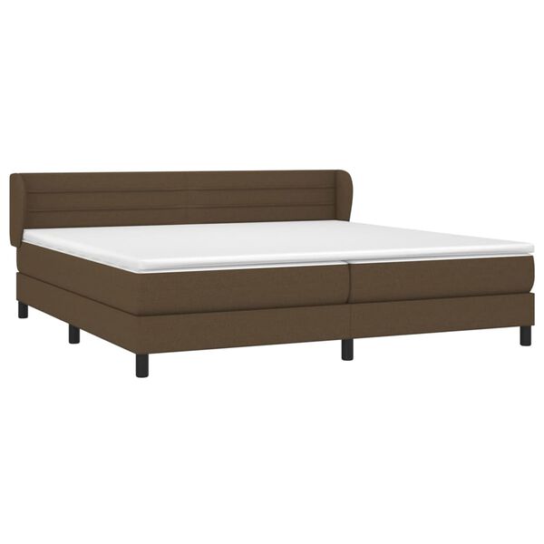 vidaXL Sommier &agrave; lattes de lit avec matelas Marron fonc&eacute; 200x200 cm