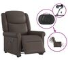 vidaXL Fauteuil de massage inclinable marron brillant similicuir