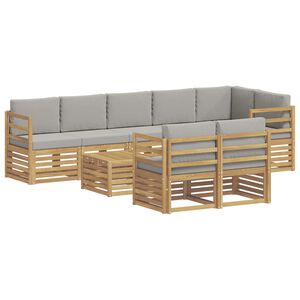 vidaXL Ensemble de canap&eacute;s d'ext&eacute;rieur 9 pc Blanc et gris clair