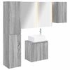 vidaXL Ensemble d'armoire de salle de bain 5 pc Sonoma gris