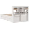 vidaXL Lit biblioth&egrave;que sans matelas blanc 135x190 cm bois pin massif