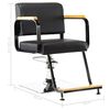 vidaXL Chaise de barbier professionnelle Noir Similicuir