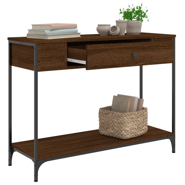 vidaXL Table console chêne marron 100x34,5x75 cm bois d'ingénierie