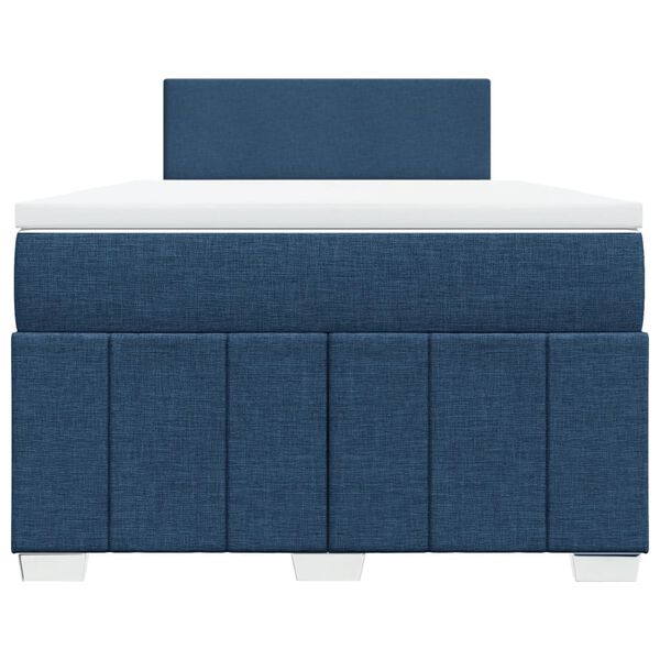vidaXL Sommier &agrave; lattes de lit avec matelas bleu 120x190 cm tissu