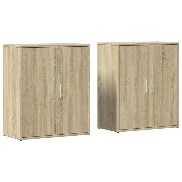 vidaXL Buffets 2 pcs chêne sonoma 60x31x70 cm bois d'ingénierie