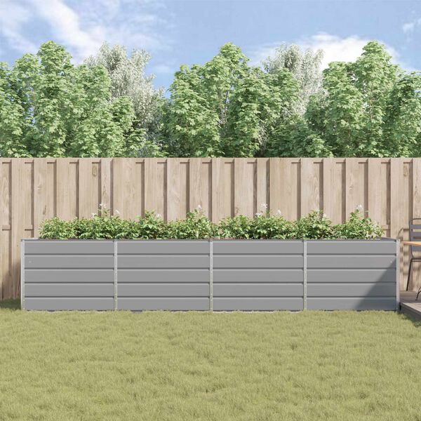 vidaXL Jardini&egrave;re Gris clair 195 x 100 x 45 cm Acier galvanis&eacute;