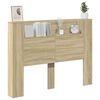 vidaXL Cabinet de T&ecirc;te de Lit avec LED Sonoma 140 x 16,5 x 103,5 cm