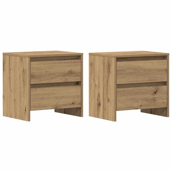 vidaXL Cabinet de chevet 2 pcs Ch&ecirc;ne artisanal 45 x 34 x 44,5 cm