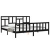 vidaXL Cadre de lit sans matelas noir 200x200 cm bois massif de pin