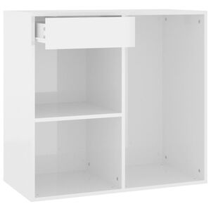 vidaXL Armoire cosm&eacute;tique Blanc brillant 80x40x75 cm Bois d'ing&eacute;nierie