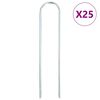 vidaXL Piquets de sol en forme de U 25 pcs 20x3,5 cm acier galvanis&eacute;