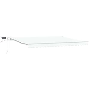 vidaXL Auvent r&eacute;tractable Blanc 450 &times; 350 cm Tissu et Aluminium