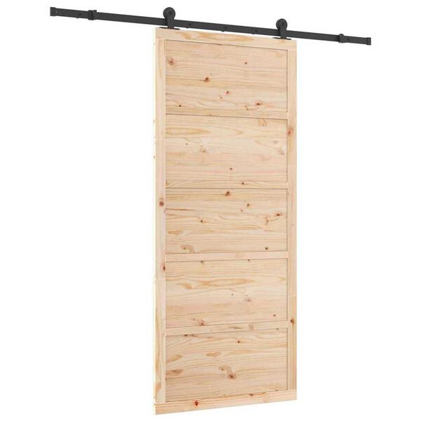 vidaXL Porte coulissante Naturel 90 x 208 cm Bois de pin massif
