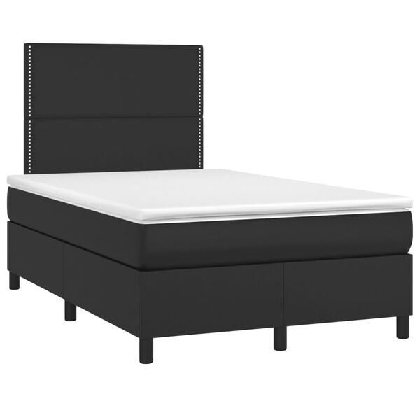 vidaXL Sommier &agrave; lattes de lit matelas Noir 120x200 cm Similicuir
