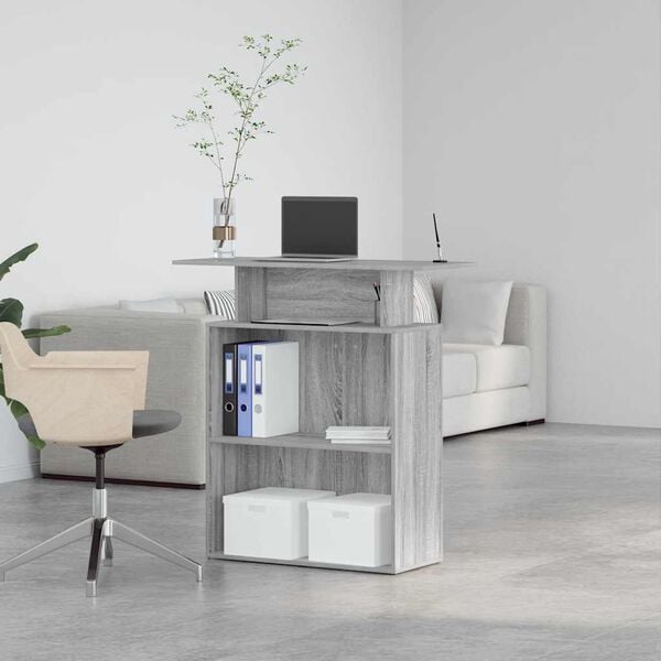 vidaXL Bureau de réception sonoma gris 100x40x104 cm bois ingénierie