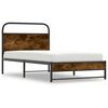 vidaXL Cadre de lit sans matelas 100x190 cm ch&ecirc;ne fum&eacute; bois ing&eacute;nierie
