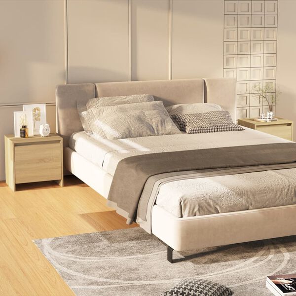 vidaXL Tables de chevet 2 pcs ch&ecirc;ne sonoma bois d'ing&eacute;nierie