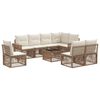 vidaXL Ensemble de canap&eacute; de jardin 9 pc Beige et blanc cr&egrave;me