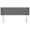 vidaXL T&ecirc;te de lit avec oreilles Gris fonc&eacute; 163x16x78/88 cm Tissu