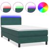 vidaXL Sommier &agrave; lattes de lit et matelas vert fonc&eacute; 80x210 cm velours