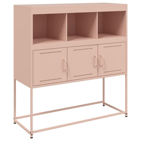vidaXL Buffet rose 100,5x39x107 cm acier