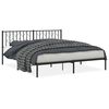 vidaXL Cadre de lit m&eacute;tal sans matelas et t&ecirc;te de lit noir 180x200 cm