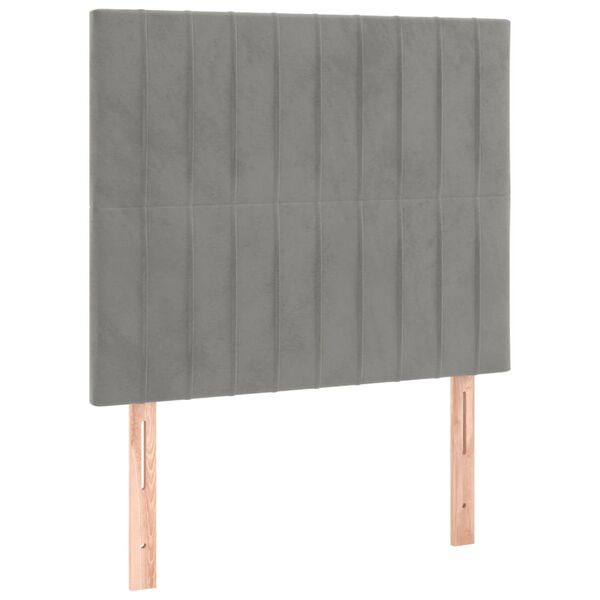 vidaXL T&ecirc;te de lit Gris clair 100x5x118/128 cm Velours