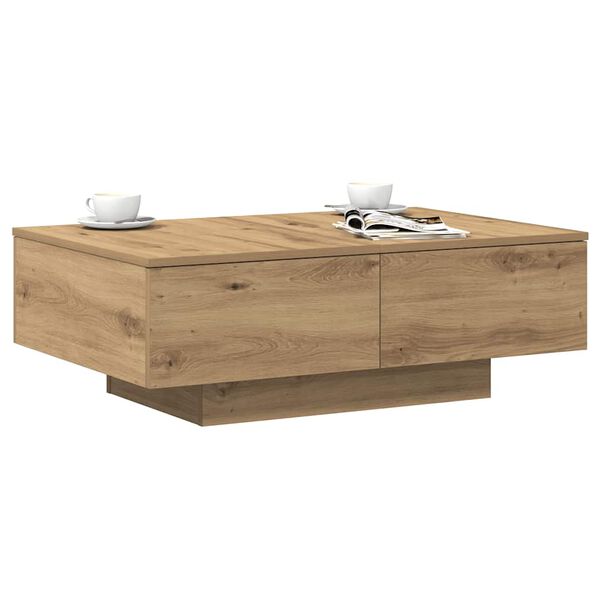 vidaXL Table basse ch&ecirc;ne artisanal 90x60x31 cm bois d'ing&eacute;nierie