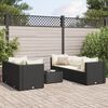 vidaXL Salon de jardin 6 pcs avec coussins Noir R&eacute;sine tress&eacute;e