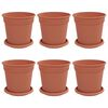 vidaXL Pots de plantes 6 pcs Rouge brique &Oslash; 17 x 14 cm Plastique
