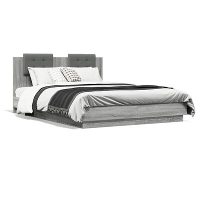 vidaXL Cadre de lit sans matelas sonoma gris 140x200 cm