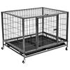 vidaXL Cage robuste avec roues pour chiens Acier 98x72x77 cm